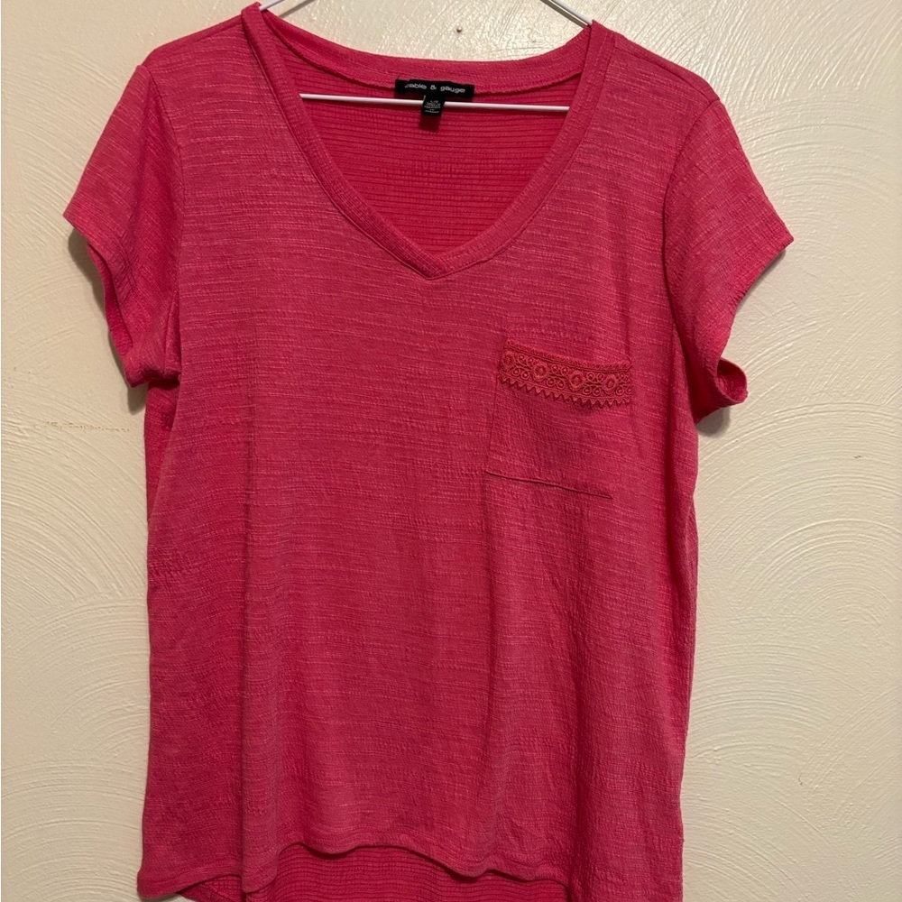 Cable & Gauge Pink Relaxed Short Sleeve Tee